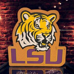 Vintage LSU Louisiana State TIGERS Cork Board Wall Art Sign Decor Photo Holder
